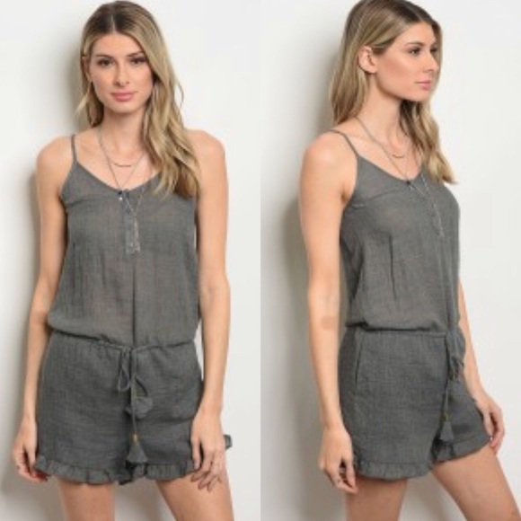 19 Cooper Tops - Charcoal Grey Romper